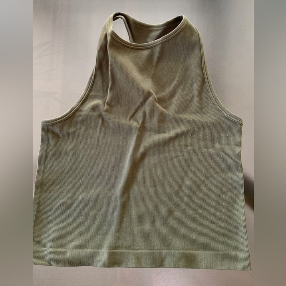 FREE PEOPLE preloved green racer intimately tank